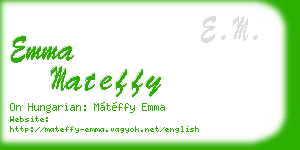 emma mateffy business card